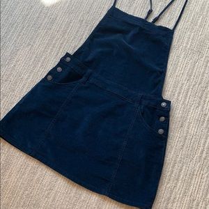 Blue suede free people pinafore dress